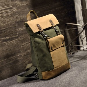 KP3  VINTAGE TAR III™ Rucksack Canvas mit Leder Damen / Herren  - dunkelgrau 17"